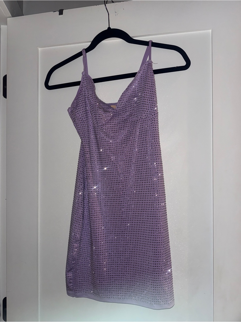 Lavender Sequin Slip Dress -  Women's Dress